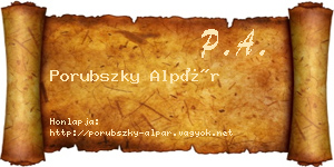 Porubszky Alpár névjegykártya